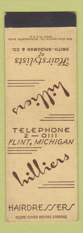 Matchbook Cover - Hilliers Hair Salon Smith Bridgman Flint MI SAMPLE