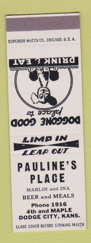 Matchbook Cover - Pauline's Place Dodge City KS SAMPLE