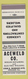 Matchbook Cover - Aceweld Chicago IL Boiler Repair SAMPLE