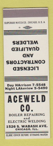 Matchbook Cover - Aceweld Chicago IL Boiler Repair SAMPLE
