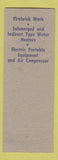 Matchbook Cover - Aceweld Chicago IL Boiler Repair SAMPLE