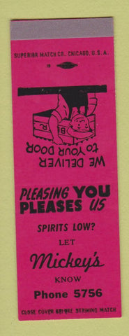 Matchbook Cover - Mickey's Liquor SAMPLE