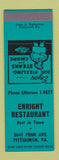 Matchbook Cover - Enright Restaurant Pittsburgh PA SAMPLE