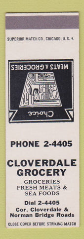 Matchbook Cover - Cloverdale Grocery  SAMPLE