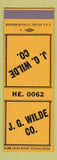 Matchbook Cover - JG Wilde Co SAMPLE