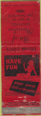 Matchbook Cover - Bit of Paradise San Francisco CA girlie WORN