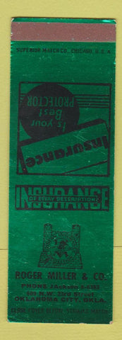 Matchbook Cover - Roger Miller Oklahoma City OK Insurance  SAMPLE