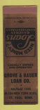 Matchbook Cover - Grove & Hauer Loan St Paul MN #2 SAMPLE