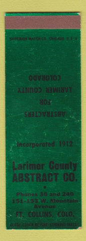 Matchbook Cover - Larimer County Abstract Fort Collins Colorado SAMPLE