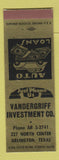Matchbook Cover - Vandergriff Investment Co Arlington TX SAMPLE