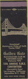 Matchbook Cover - Golden Gate Match Club RMS 1955 Los Angeles CA