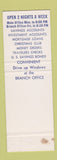 Matchbook Cover - First Savings and Loan Saginaw MI SAMPLE