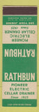 Matchbook Cover - Rathbun Pioneer Electric Cellar Drainer Detroit MI SAMPLE