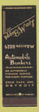 Matchbook Cover - Leo Biggs Auto Bankers Detroit MI SAMPLE