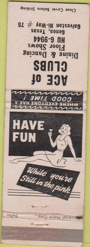 Matchbook Cover - Ace of Clubs Girlie Genoa TX