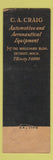Matchbook Cover - CA Craig Auto Aero Equipment Detroit MI WEAR SAMPLE