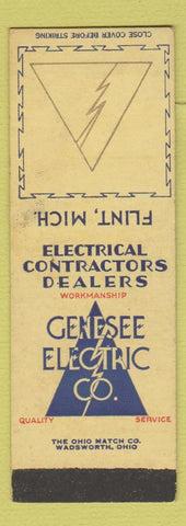Matchbook Cover - Genesee Electric Flint MI WEAR SAMPLE