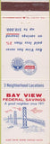 Matchbook Cover - Bay View Federal Savings San Francisco CA