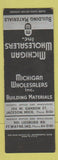 Matchbook Cover - Michigan Wholesalers Building Materials Jackson MI SAMPLE