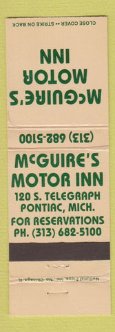 Matchbook Cover - McGuire's Motor Inn Pontiac MI