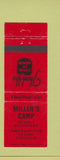 Matchbook Cover - Miller's Camp St Ignace MI WEAR
