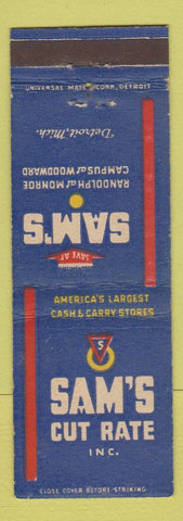 Matchbook Cover - Sam's Cut Rate Detroit MI