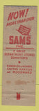 Matchbook Cover - Sam's Cut Rate Detroit MI