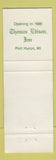Matchbook Cover - St Clair Inn MI