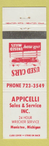 Matchbook Cover - Appicelli Used Cars Manistee MI