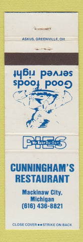 Matchbook Cover - Cunningham's Restaurant Mackinaw City MI