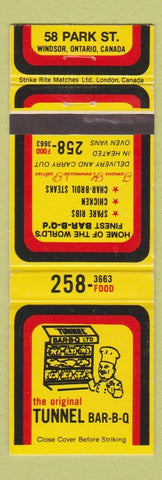 Matchbook Cover - Tunnel BBQ Windsor ON