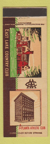 Matchbook Cover - East Lake Country Club Atlanta GA Athletic Club