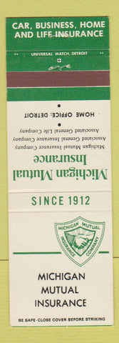 Matchbook Cover - Michigan Mutual Insurance Detroit MI