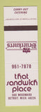 Matchbook Cover - That Sandwich Place Detroit MI Brueckners'