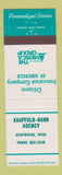 Matchbook Cover - Kauffold Hahn Insurance Sebewaing MI