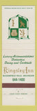 Matchbook Cover - Kingsley Inn Bloomfield Hills MI