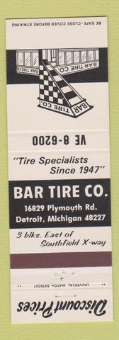 Matchbook Cover - Bar Tire Detroit MI