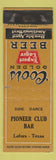 Matchbook Cover - Coors Beer Pioneer Club Bar Lefors TX WEAR