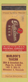 Matchbook Cover - Gettelman Beer Narlock's Tavern Milwaukee WI WORN
