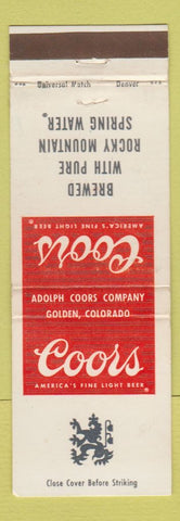 Matchbook Cover - Coors Beer