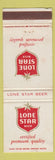 Matchbook Cover - Lone Star Beer WEAR