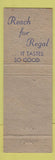 Matchbook Cover - Regal Pale Beer WEAR