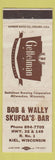 Matchbook Cover - Gettelman Beer Bob Wally Skufca's Bar Kiel WI WORN