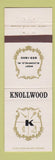 Matchbook Cover - Knollwood West Bloomfield MI