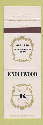 Matchbook Cover - Knollwood West Bloomfield MI