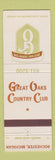 Matchbook Cover - Great Oaks Country Club Rochester MI