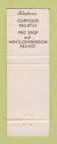Matchbook Cover - Battle Creek Country Club MI