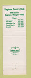 Matchbook Cover - Saginaw Country Club MI