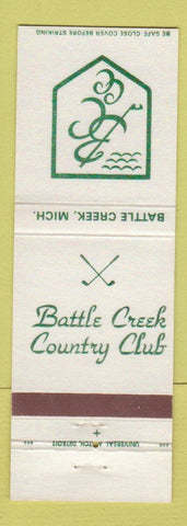 Matchbook Cover - Battle Creek Country Club MI