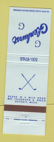 Matchbook Cover - Glenhurst Country Club Detroit MI